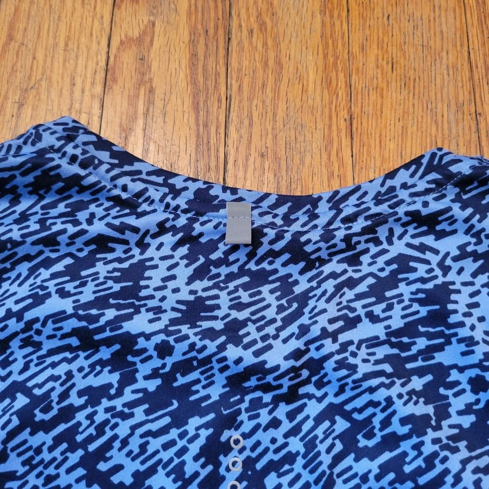 Nike M Running Top Blue Digital Animal Print Dri FIT Performance Athleisure